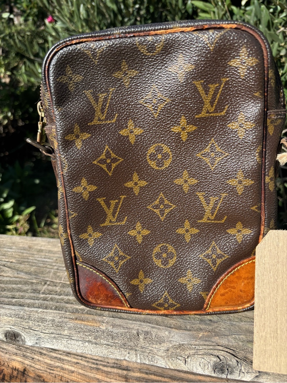 Louis Vuitton Brown Monogram Fringe Phone Pouch with Turquoise Studs - Picture 7 of 10